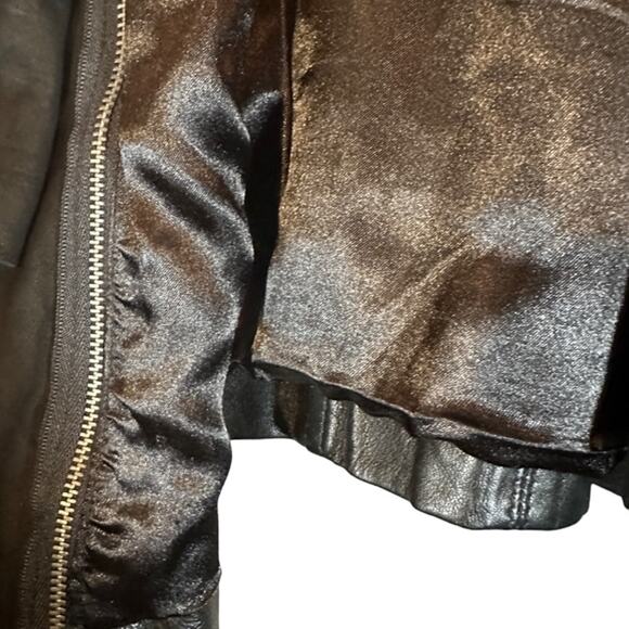 Zara Black Vegan Leather Moto Asymmetrical Full Zip Front Jacket Women Sz XS - Picture 3 of 10